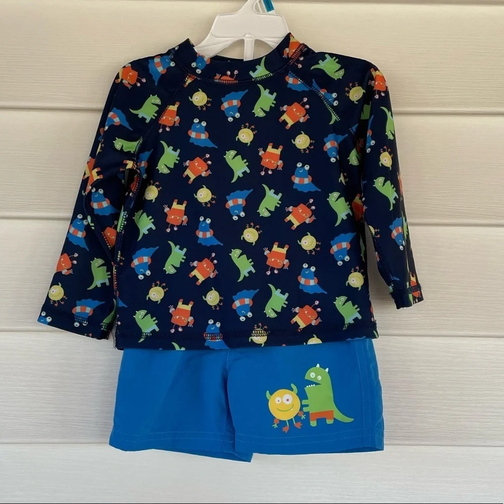 First Impressions Monster Rash Guard Set Sz 24 Months